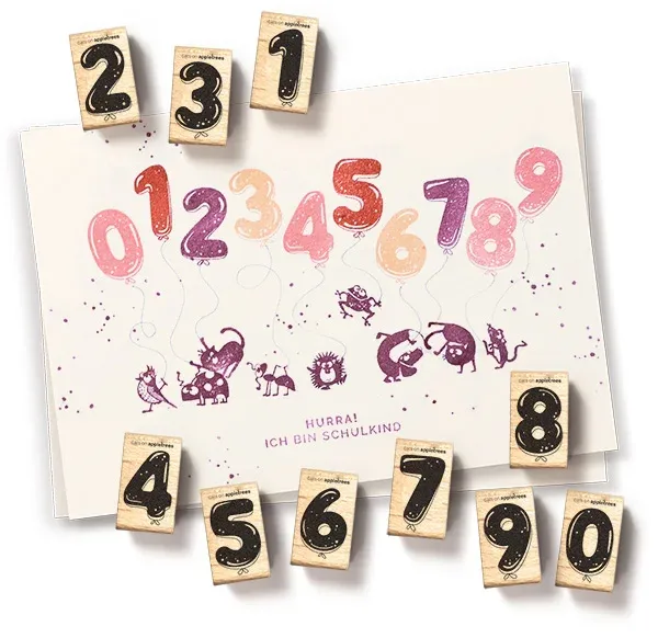 Cats on appletrees Stempel Set Zahlen 0-9 No. 2