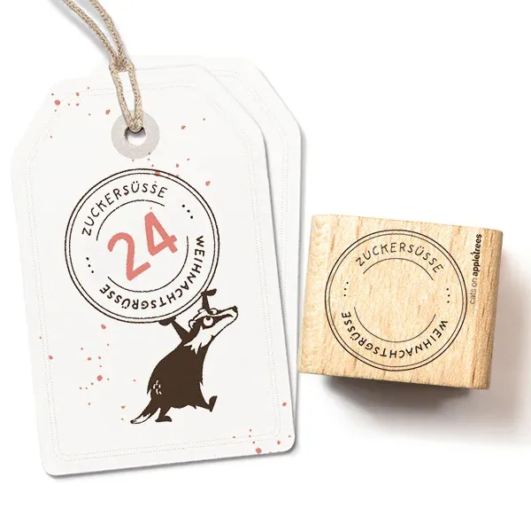 Cats on appletrees Stempel Zuckersüße Weihnachtsgrüße - Siegel