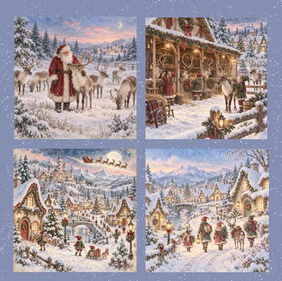 Lilly-Art Designpapier Merry Elf Christmas 2, 30.5 cm x 30.5 cm  