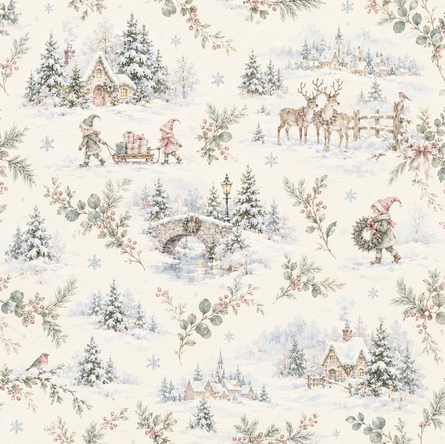 Lilly-Art Designpapier Children's Christmas Joy, 30.5 cm x 30.5 cm  