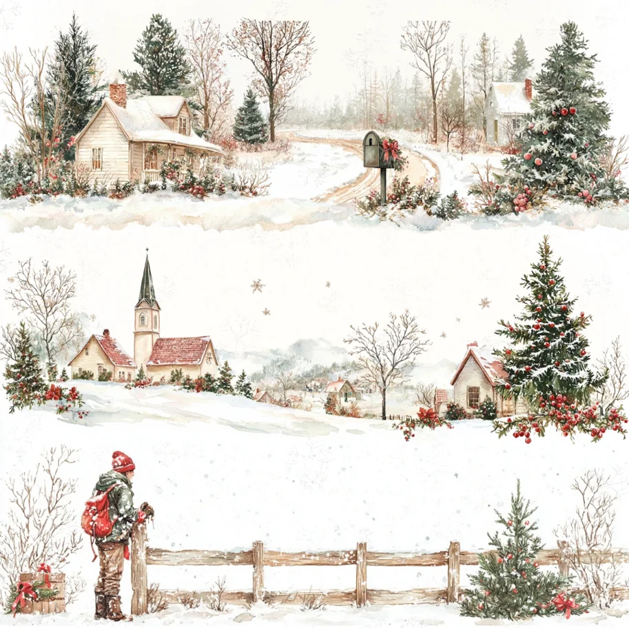 Lilly-Art Designpapier Weihnachten 1, 30.5 cm x 30.5 cm 
